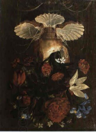 Juan de  Espinosa Floral still life arranged in conch shell China oil painting art